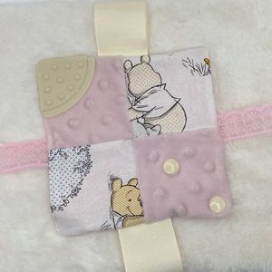 Pink Winnie the Pooh sensory blanket